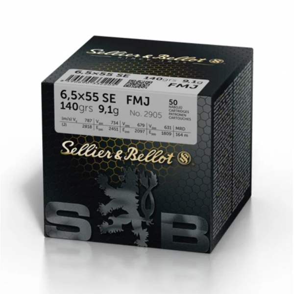 Sellier & Bellot Sellier & Bellot 6,5*55 SE 140grs 9,1g FMJ Varanger Sportslager 1